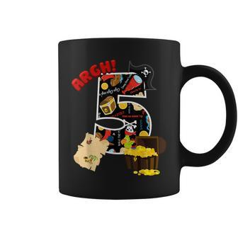 5Th Birthday Pirate 5 Years Old Pirate Treasure Bday Party Coffee Mug - Monsterry AU