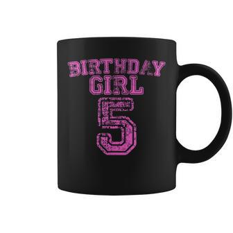 5Th Birthday Sports Jersey T 5 Year Old Girl Party Coffee Mug - Monsterry AU