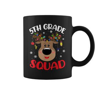 5Th Grade Squad Reindeer Santa Christmas Lights Teacher Coffee Mug - Thegiftio UK