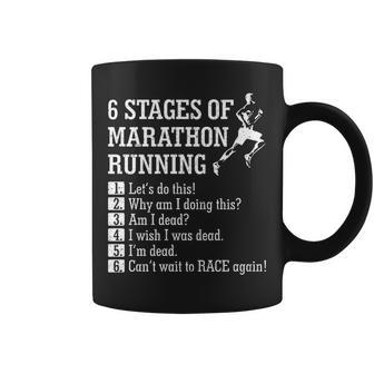 6 Stages Of Marathon Running For Runner Coffee Mug | Mazezy