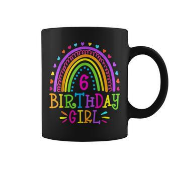 6 Year Old 6Th Birthday Girl Rainbow Coffee Mug - Seseable