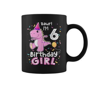 6 Year Old Dinosaur Birthday 6Th T Rex Dino Six Saurus Coffee Mug | Seseable UK