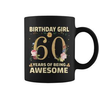 60 Years Old For 60Th Birthday Floral Coffee Mug - Thegiftio UK
