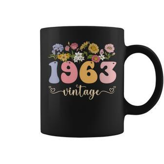 60 Years Old Vintage 1963 60Th Birthday Wildflower Women Coffee Mug - Monsterry CA