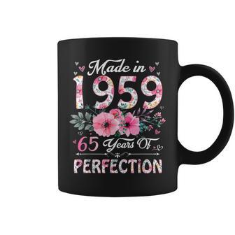 65 Year Old Made In 1959 Floral 65Th Birthday Women Coffee Mug | Mazezy AU