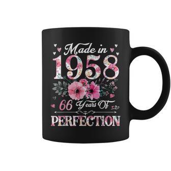 66 Year Old Made In 1958 Floral 66Th Birthday For Women Coffee Mug - Thegiftio UK