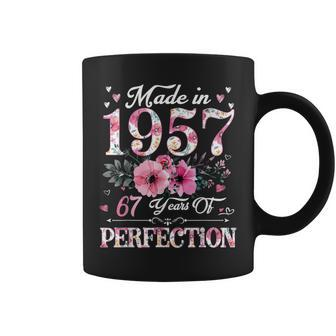 67 Year Old Made In 1957 Floral 67Th Birthday For Women Coffee Mug - Monsterry