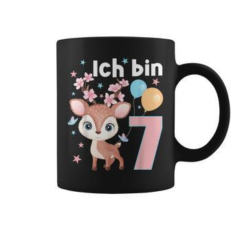 7 Jahre Alt Ich Bin 7 Hirsch Deer 7Th Birthday Black Tassen - Seseable