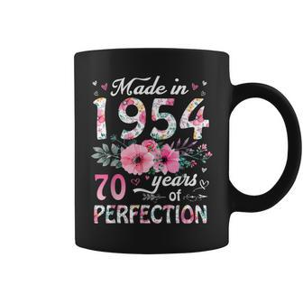 70 Year Old Made In 1954 Floral 70Th Birthday Women Coffee Mug - Seseable