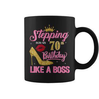 70 Year Old Stepping Into 70Th Birthday Like A Boss Coffee Mug | Crazezy DE