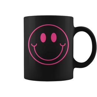 70S Cute Pink Smile Face Peace Happy Smiling Face Coffee Mug - Seseable