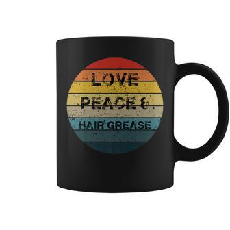 70S Tv Show T Love Peace & Hair Grease Retro Coffee Mug - Monsterry