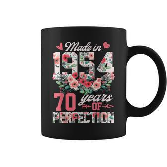 70Th Birthday Born In 1954 Floral 70 Year Old Girls Coffee Mug - Thegiftio UK