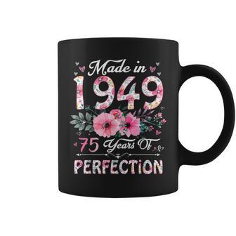 75 Year Old Made In 1949 Floral 75Th Birthday Women Coffee Mug | Mazezy
