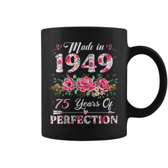 75 Year Old Made In 1949 Floral 75Th Birthday Women Coffee Mug - Thegiftio UK