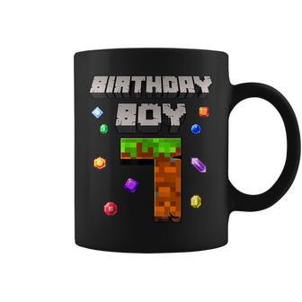 7Th Birthday Boy 7 Video Gamer Pixel Number Seven Bday Party Coffee Mug - Monsterry AU