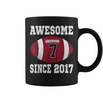 7Th Birthday Football Player 7 Years Old Vintage Sports Coffee Mug - Thegiftio UK