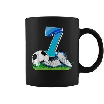 7Th Birthday Football Soccer 7 Years Old Boys Coffee Mug - Seseable