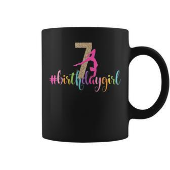 7Th Birthday Gymnastics Girls Rainbow Party Gymnast Coffee Mug - Thegiftio UK