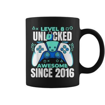 8 Year Old Gamer Gaming 8Th Birthday Level 8 Unlocked Coffee Mug - Thegiftio UK