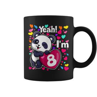 8 Years Old 8Th Birthday Panda Hearts Cute Girl Party Coffee Mug - Monsterry DE