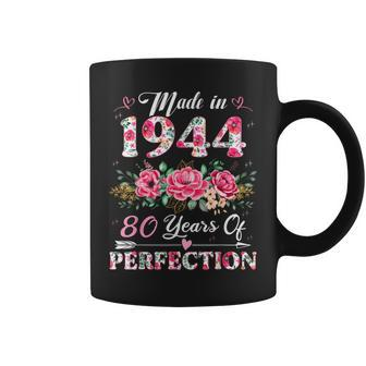 80 Year Old Made In 1944 Floral 80Th Birthday Women Coffee Mug | Mazezy AU