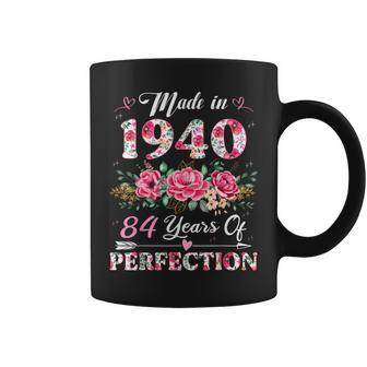 84 Year Old Made In 1940 Floral 84Th Birthday Women Coffee Mug - Monsterry DE