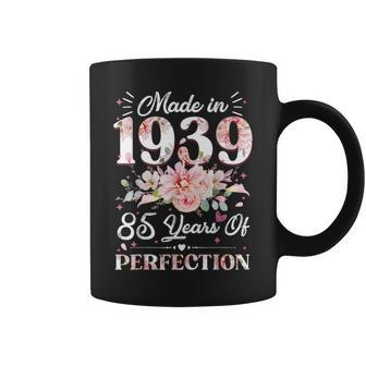 85 Year Old Made In 1939 Floral 85Th Birthday Women Coffee Mug - Monsterry