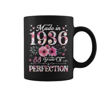 88 Year Old Made In 1936 Floral 88Th Birthday For Women Coffee Mug - Thegiftio UK