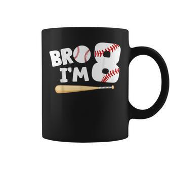 8Th Birthday Boy Bro I'm 8 Year Old Baseball Theme Coffee Mug - Seseable
