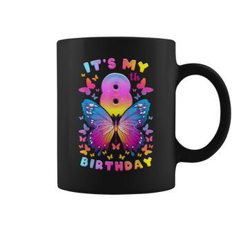 8Th Birthday Girl 8 Years Butterfly Number 8 Coffee Mug - Thegiftio UK
