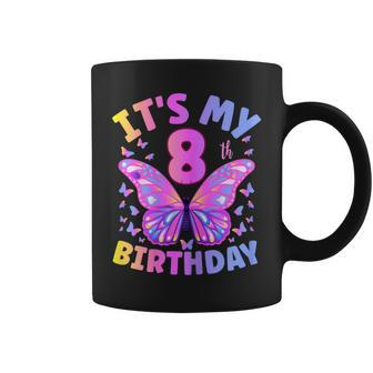 8Th Birthday For Girls 8 Year Old Butterfly Birthday Coffee Mug - Seseable