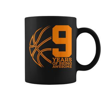 9 Years Of Being Awesome Basketball 9Th Birthday Coffee Mug - Thegiftio UK