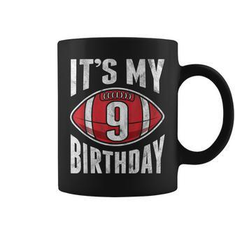 9 Years Old American Football 9Th Birthday Boy Retro Style Coffee Mug - Seseable