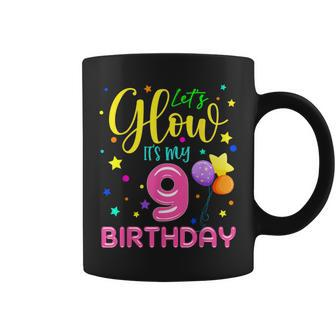 9Th B-Day Let's Glow It's My 9 Year Old Birthday Matching Coffee Mug - Thegiftio UK