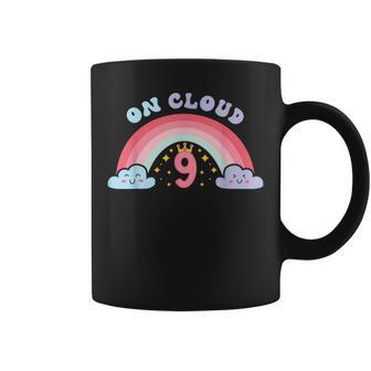 9Th Birthday Rainbow On Cloud Nine Coffee Mug - Monsterry