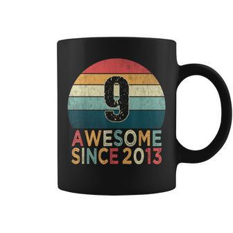 9Th Birthday Vintage Retro 9 Years Old Awesome Since 2013 Coffee Mug - Monsterry