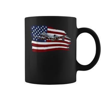 A-10 Thunderbolt 2 Warthog Plane American Us Flag T Coffee Mug - Monsterry