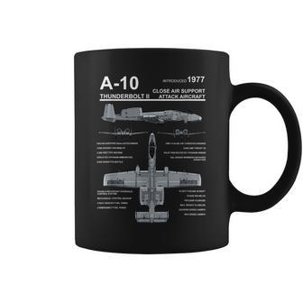 A-10 Thunderbolt Ii Warthog Military Jet Spec Diagram Coffee Mug - Monsterry DE