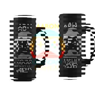 Aaron Name Personalized Legendary Gamer Coffee Mug - Monsterry