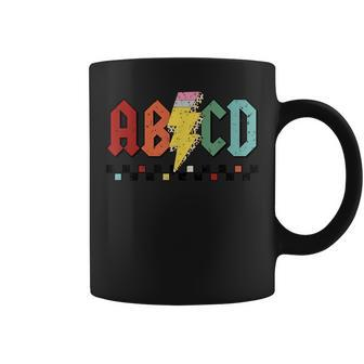 Abcd Pencil Lightning Rock'n Roll Teacher Back To School Coffee Mug - Seseable