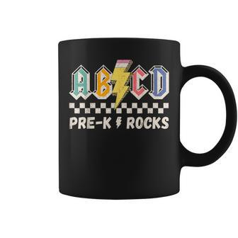 Abcd Pre-K Kindergarten Rocks Pencil Lightning Teachers Rock Coffee Mug - Thegiftio UK