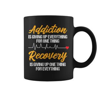 Addiction Recovery Sobriety Anniversary Aa Na Heartbeat Coffee Mug - Monsterry CA