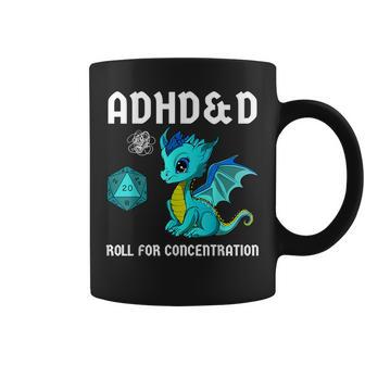 Adhd&D Roll For Concentration Cute Dragon Coffee Mug - Thegiftio