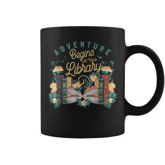 Adventure Begins At Your Library Summer Reading Coffee Mug | Mazezy DE