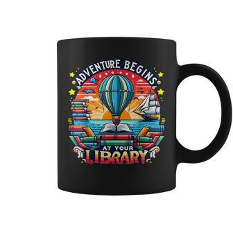 Adventure Begins At Your Library Summer Hot Balloon 2024 Coffee Mug | Mazezy UK