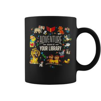 Adventure Begins At Your Library Summer Reading 2024 Animals Coffee Mug - Seseable
