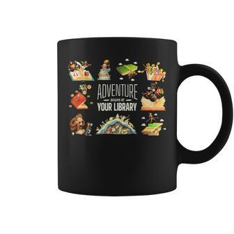 Adventure Begins At Your Library Summer Reading 2024 Coffee Mug - Seseable