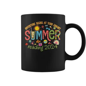 Adventure Begins At Your Library Summer Reading Program 2024 Coffee Mug | Mazezy DE