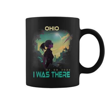 Aesthetic Girl Total Solar Eclipse 2024 Ohio Coffee Mug - Seseable